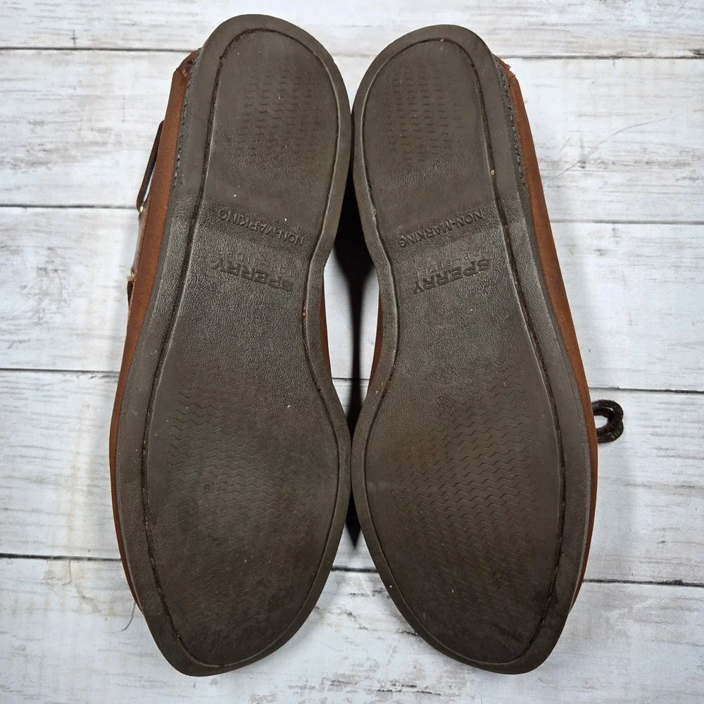 Sperry Top-Sider Authentic Original Boat Shoe Men 9M Brown Leather 0195412 2Tone